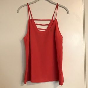 Orange V back tank top